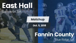 Matchup: East Hall vs. Fannin County  2018