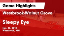 Westbrook-Walnut Grove  vs Sleepy Eye  Game Highlights - Jan. 18, 2018