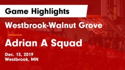 Westbrook-Walnut Grove  vs Adrian A Squad Game Highlights - Dec. 13, 2019