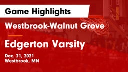 Westbrook-Walnut Grove  vs Edgerton Varsity Game Highlights - Dec. 21, 2021