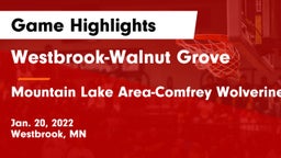 Westbrook-Walnut Grove  vs Mountain Lake Area-Comfrey Wolverines Game Highlights - Jan. 20, 2022