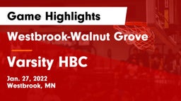 Westbrook-Walnut Grove  vs Varsity HBC Game Highlights - Jan. 27, 2022