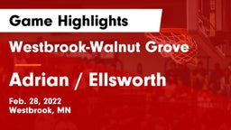 Westbrook-Walnut Grove  vs Adrian / Ellsworth Game Highlights - Feb. 28, 2022