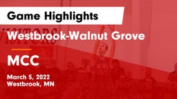 Westbrook-Walnut Grove  vs MCC Game Highlights - March 5, 2022