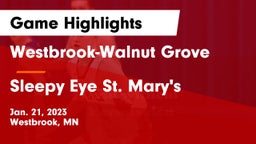 Westbrook-Walnut Grove  vs Sleepy Eye St. Mary's  Game Highlights - Jan. 21, 2023