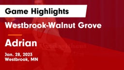 Westbrook-Walnut Grove  vs Adrian  Game Highlights - Jan. 28, 2023