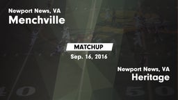 Matchup: Menchville vs. Heritage  2016