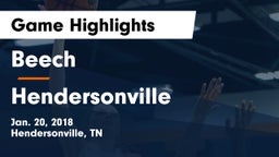 Beech  vs Hendersonville  Game Highlights - Jan. 20, 2018