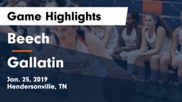 Beech  vs Gallatin  Game Highlights - Jan. 25, 2019