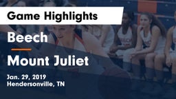 Beech  vs Mount Juliet Game Highlights - Jan. 29, 2019