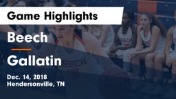 Beech  vs Gallatin  Game Highlights - Dec. 14, 2018