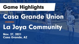 Casa Grande Union  vs La Joya Community  Game Highlights - Nov. 27, 2021