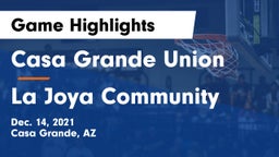 Casa Grande Union  vs La Joya Community  Game Highlights - Dec. 14, 2021