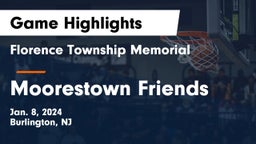 Florence Township Memorial  vs Moorestown Friends  Game Highlights - Jan. 8, 2024