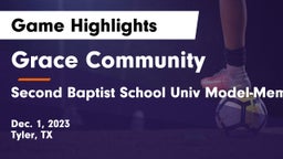 Grace Community  vs Second Baptist School Univ Model-Memorial campus Game Highlights - Dec. 1, 2023