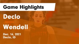 Declo  vs Wendell  Game Highlights - Dec. 16, 2021