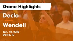 Declo  vs Wendell  Game Highlights - Jan. 18, 2022