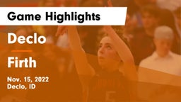 Declo  vs Firth  Game Highlights - Nov. 15, 2022