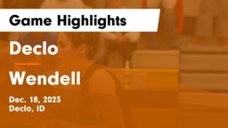 Declo  vs Wendell  Game Highlights - Dec. 18, 2023