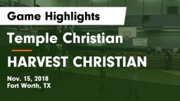 Temple Christian  vs HARVEST CHRISTIAN Game Highlights - Nov. 15, 2018