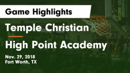 Temple Christian  vs High Point Academy Game Highlights - Nov. 29, 2018