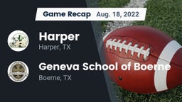 Recap: Harper  vs. Geneva School of Boerne 2022
