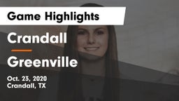 Crandall  vs Greenville  Game Highlights - Oct. 23, 2020