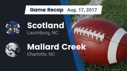 Recap: Scotland  vs. Mallard Creek  2017