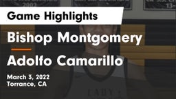 Bishop Montgomery  vs Adolfo Camarillo  Game Highlights - March 3, 2022