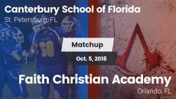 Matchup: Canterbury vs. Faith Christian Academy 2018