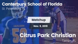 Matchup: Canterbury vs. Citrus Park Christian  2018