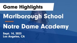 Marlborough School vs Notre Dame Academy Game Highlights - Sept. 14, 2023
