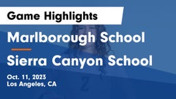 Marlborough School vs Sierra Canyon School Game Highlights - Oct. 11, 2023