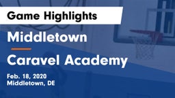 Middletown  vs Caravel Academy Game Highlights - Feb. 18, 2020