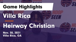 Villa Rica  vs Heirway Christian  Game Highlights - Nov. 30, 2021