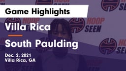 Villa Rica  vs South Paulding  Game Highlights - Dec. 2, 2021