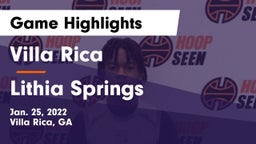 Villa Rica  vs Lithia Springs  Game Highlights - Jan. 25, 2022