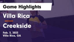Villa Rica  vs Creekside  Game Highlights - Feb. 3, 2023