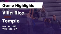 Villa Rica  vs Temple  Game Highlights - Dec. 16, 2023