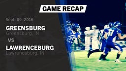 Recap: Greensburg  vs. Lawrenceburg  2016