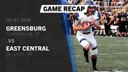 Recap: Greensburg  vs. East Central  2016