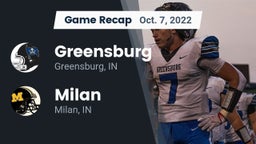 Recap: Greensburg  vs. Milan  2022
