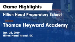 Hilton Head Preparatory School vs Thomas Heyward Academy Game Highlights - Jan. 25, 2019