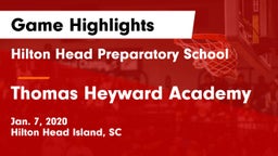 Hilton Head Preparatory School vs Thomas Heyward Academy Game Highlights - Jan. 7, 2020