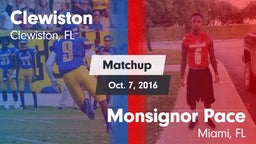 Matchup: Clewiston vs. Monsignor Pace  2016