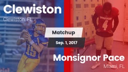 Matchup: Clewiston vs. Monsignor Pace  2017