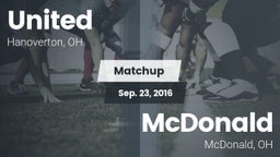 Matchup: United vs. McDonald  2016