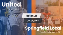 Matchup: United vs. Springfield Local  2016