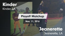 Matchup: Kinder vs. Jeanerette  2016
