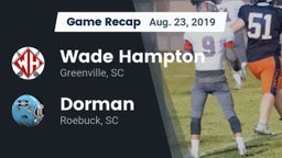 Recap: Wade Hampton  vs. Dorman  2019